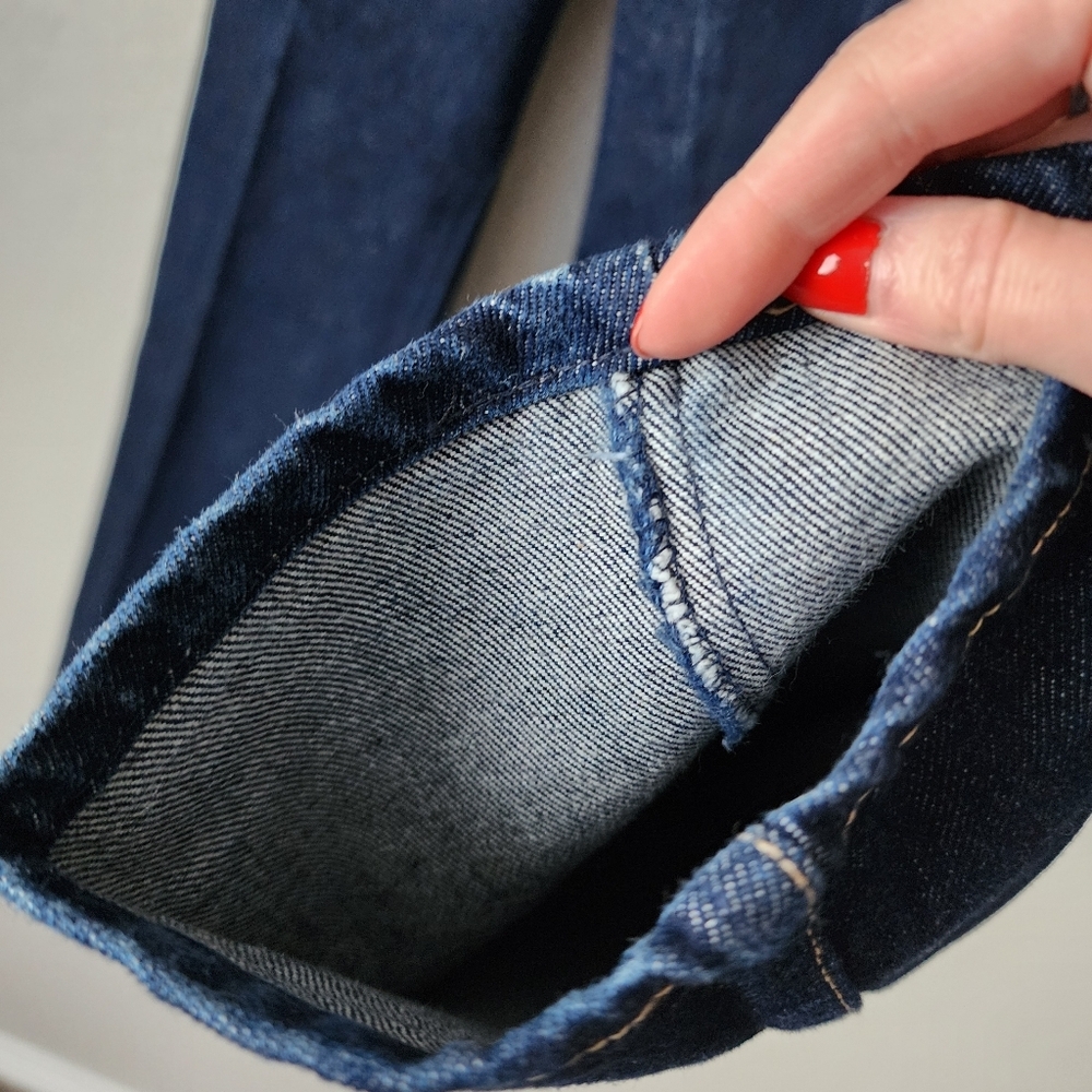 LEVIS x‎ VINTAGE 90's dark wash jeans high rise straight leg white tab 153 - Picture 7 of 14
